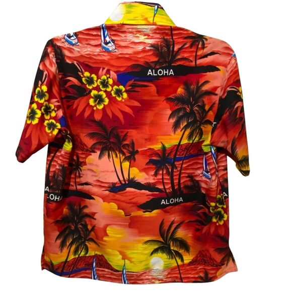 La La Leela Hawaiian Shirt Aloha 100% Terivoile Button Up Short Sleeve  Size S - Picture 2 of 11